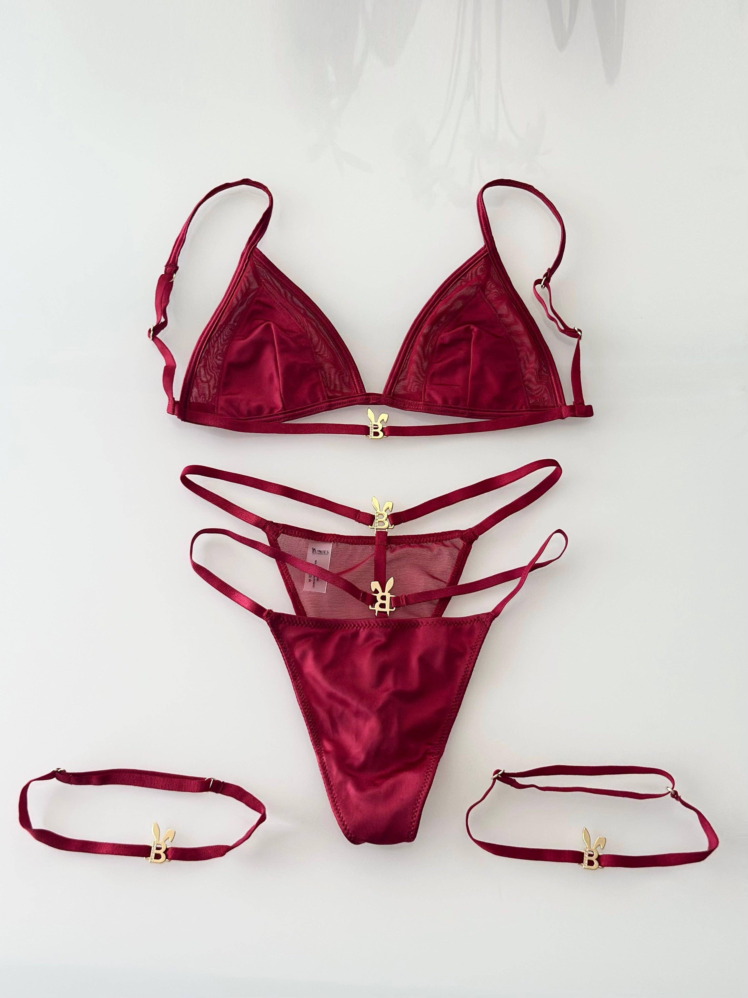BUNNIES ROOM - Wholesale Lingerie Set - Women's - LINGERIE SET IN RED WINE2