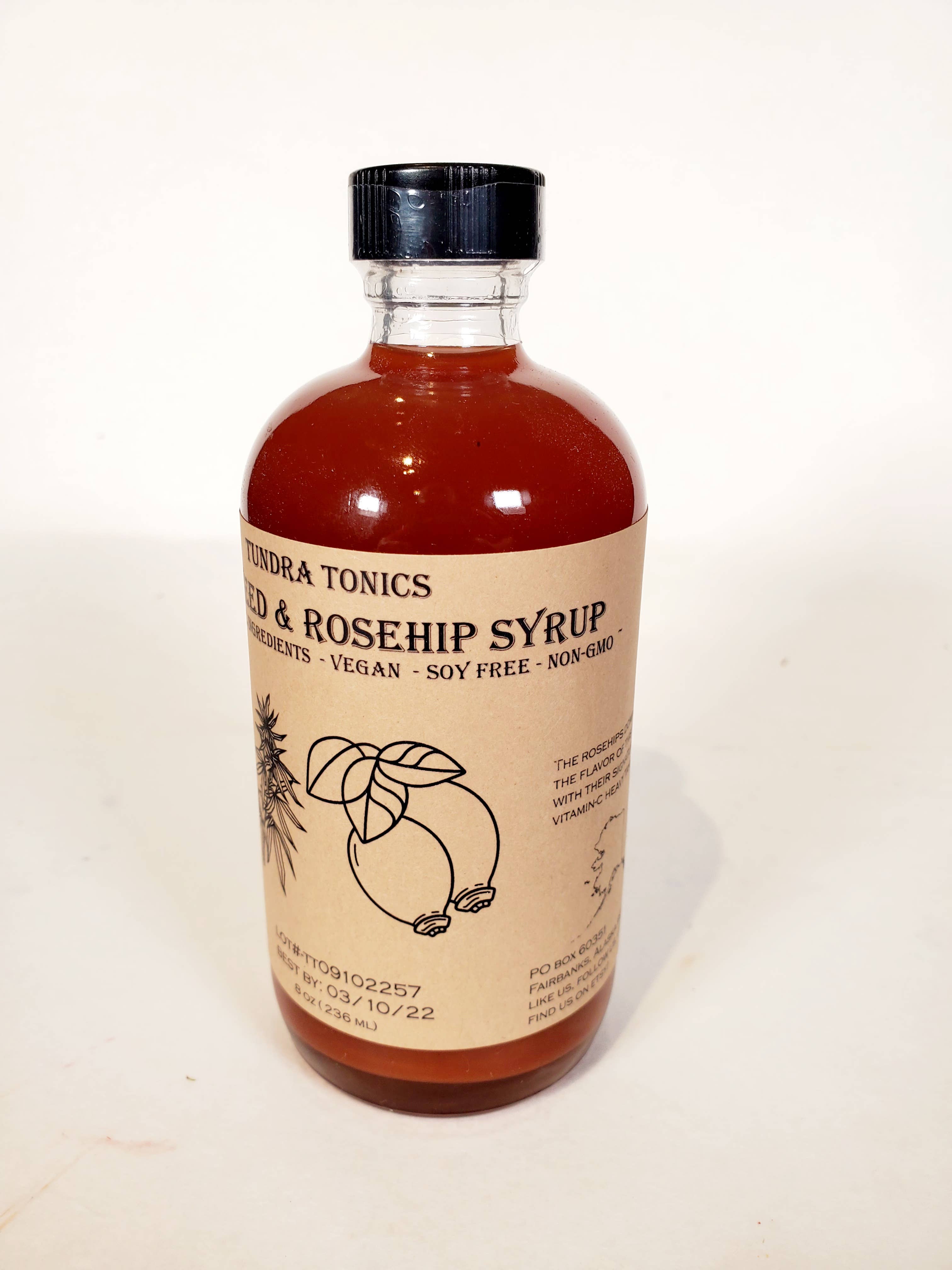 Tundra Tonics - Wholesale Gearomatiseerde siroop - Wilde rozenbottel, Alaskan Alsem, Raw Fireweed Honingsiroop6