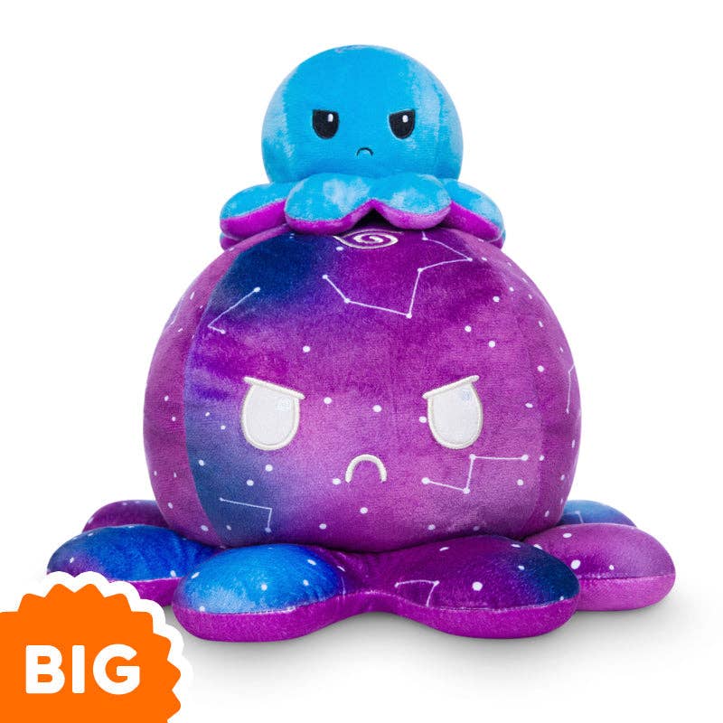 TeeTurtle - Wholesale Stuffed/Plush Toy - Kids & Baby - TeeTurtle Big Reversible Octopus Plushie (Galaxy + Blue Gradient)2