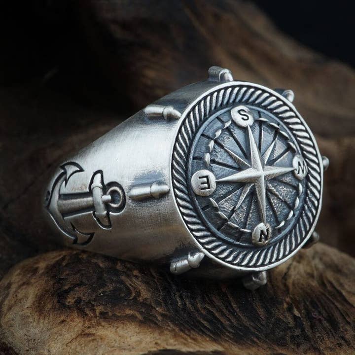 Mens Compass Ring for wholesale by Espada Silver