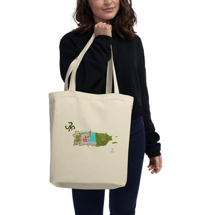 Borinken Small Organic Tote Bag for wholesale by Ojala Threads