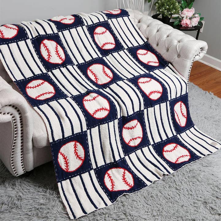 Sensibling Corp. - Wholesale Throw Blanket - Baseball Theme Patterned Reversible Throw Blanket1