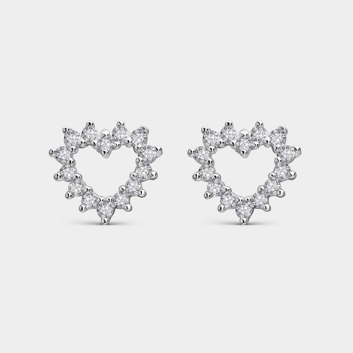 Silver Crown Earrings with Zirconia for wholesale by Itemporality
