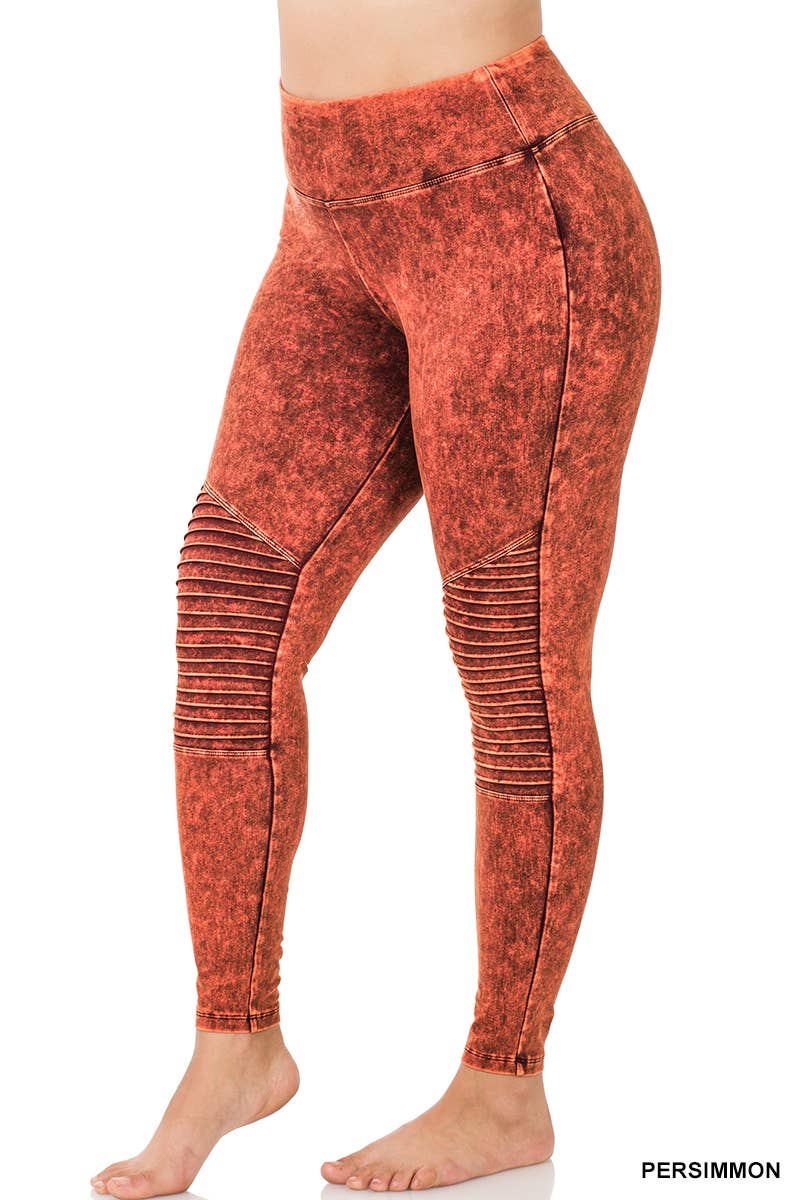 42POPS - Wholesale Sport-/loungelegging - Dames - , SI-21772 GROTE MATEN MINERAALGEWASSEN MOTO MET BREDE TAILLEBAND OVER DE VOLLEDIGE LENGTE0