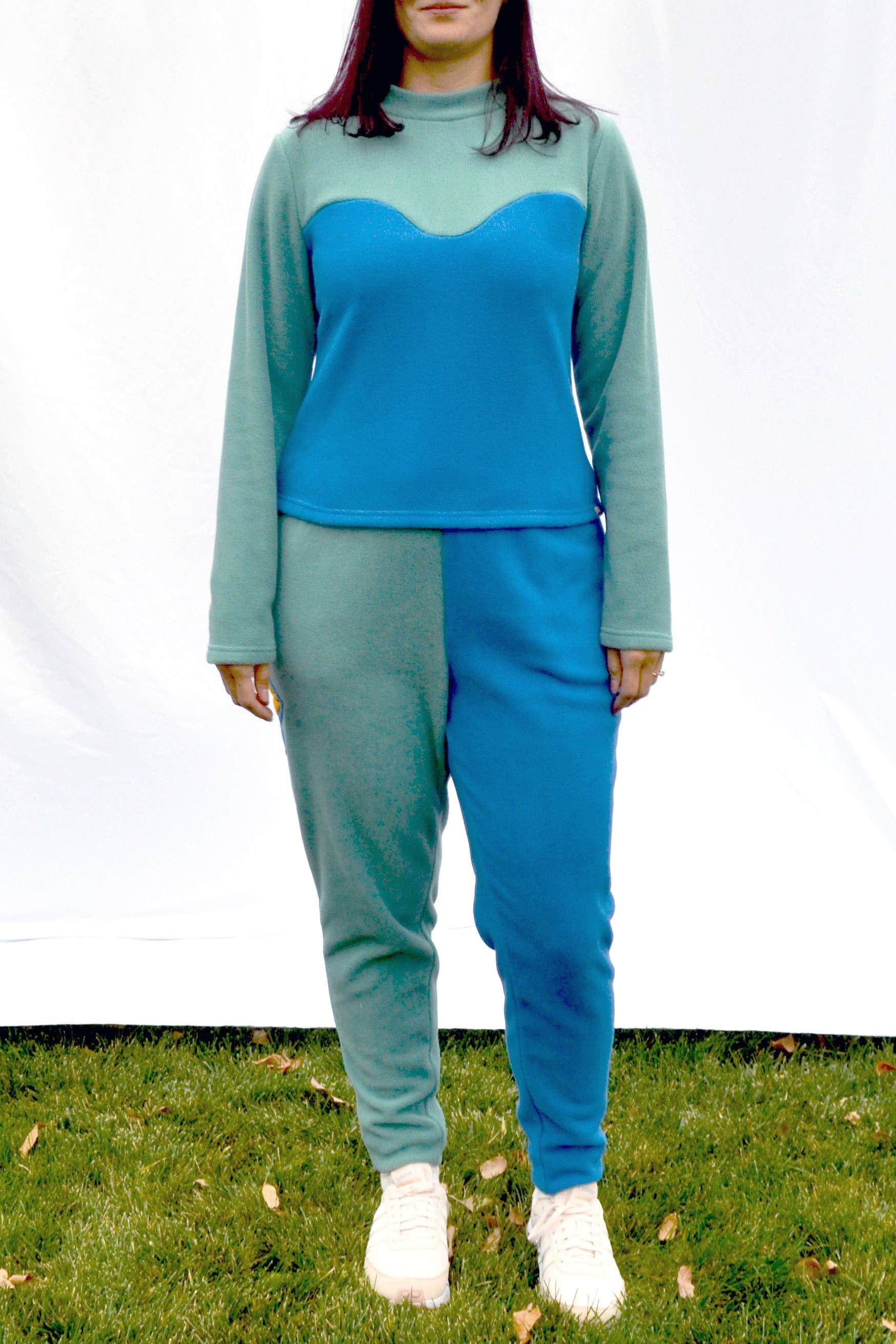 Hoohah - Wholesale Sweatshirt - Women's - Fleece Sweetheart Mock Neck in Beryl Blue2