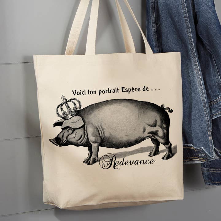 Sac fourre-tout French Pig Crown Redevance, 12 oz pour la vente par Avery Lane Gifts