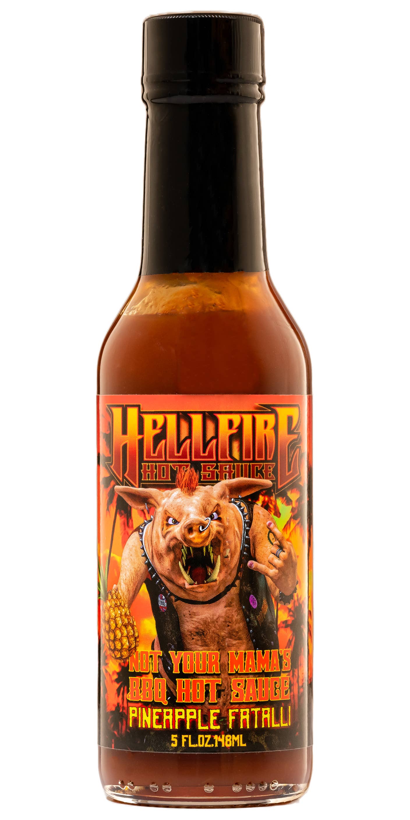 Hellfire Not Your MaMa's BBQ Ananas Fatali Hot Sauce 148 ml für den Großhandel von Hellfire Hot Sauce Inc