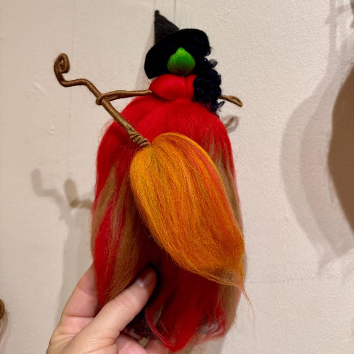Elf Kendal Hippies - Wholesale Ornament - felted witch green skin edition handmade by Lito here in UK10
