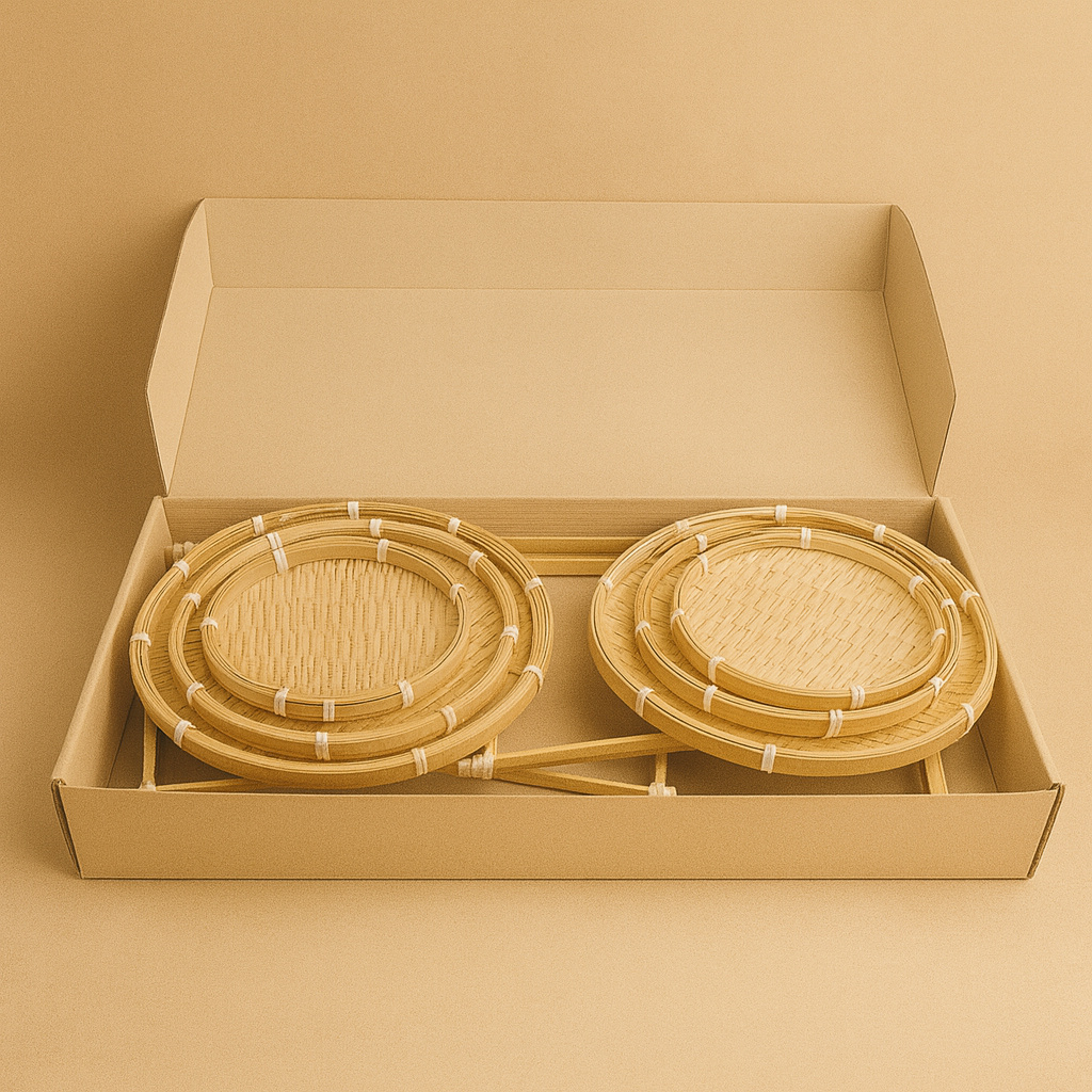 Terralux LLC – Engroshandel Kurv – Bæredygtige kurve vævet af bambus (sæt med 2)1