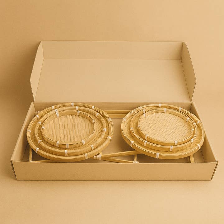 Terralux LLC - Wholesale Basket - Sustainable Bamboo Woven Baskets (Set of 2)1