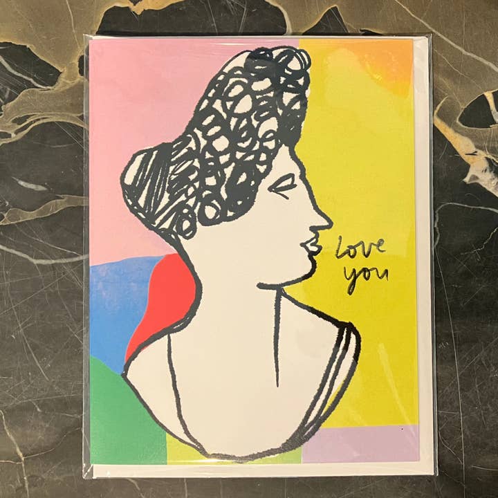 A2 lykønskningskort - Love You Roman Bust for engroshandel hos Colleen Harrington Studio