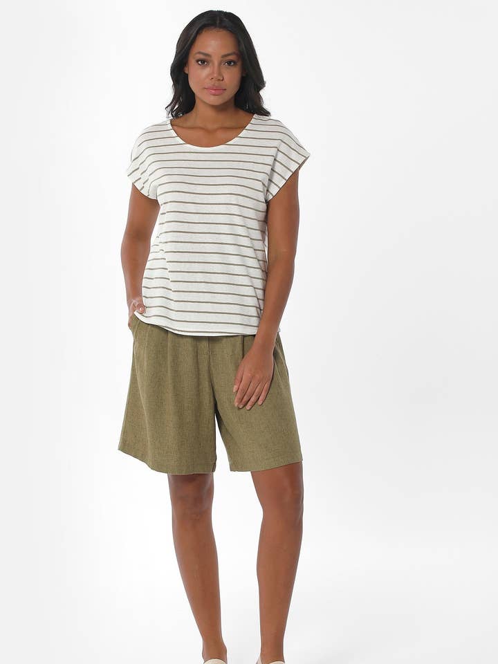 Shorts en tissu LENZING™ ECOVERO™ et lin pour la vente par ORGANICATION