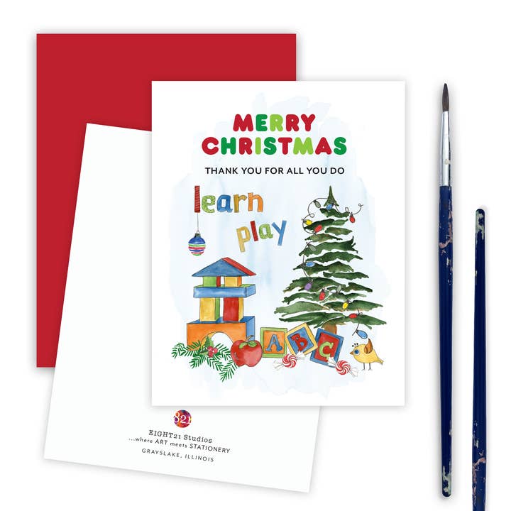 Eight21 Studios + Unique Greeting Cards, Art and Stationery - Wholesale Christmas Card - Daycare Teacher Gift, Teacher Gifts for Preschool Teachers6