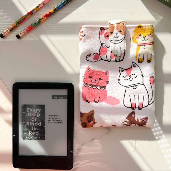 Book Sleeve, Kindle Sleeve, Gift for Booklover and Cat Mom for wholesale by Umays Boho