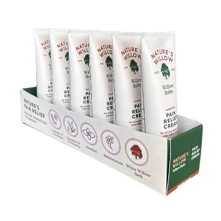 Just launched-6 count tray-Willow Balm Pain Relief Cream for wholesale by Nature's Willow