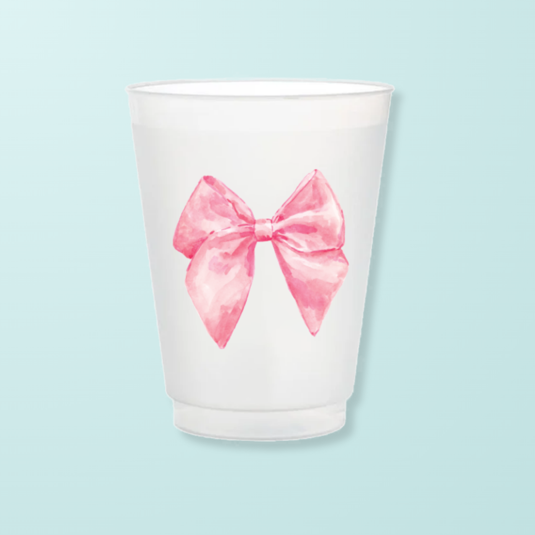 Taylor Paladino - Wholesale Disposable Cup - Pink Bow Frosted Cups1