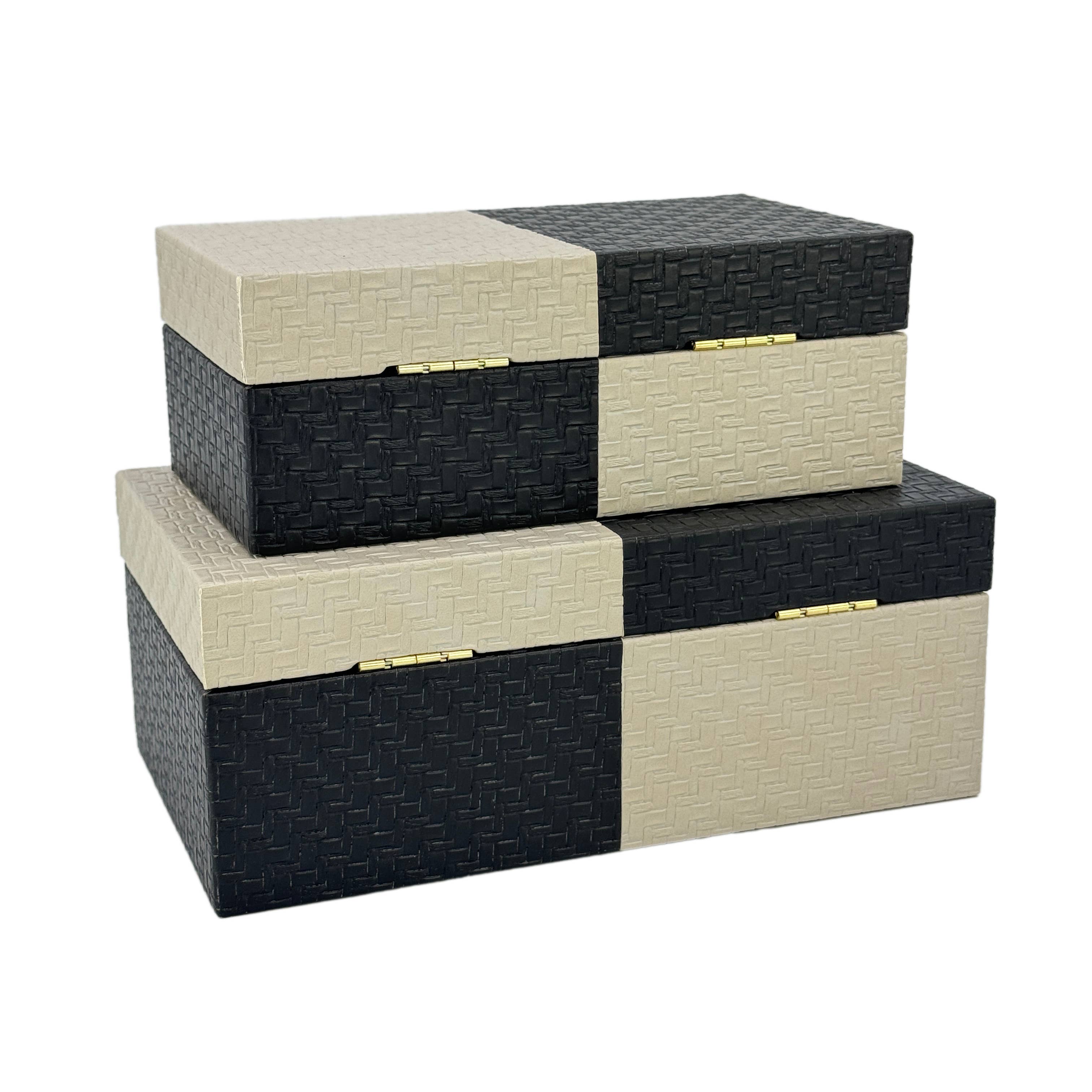 Galt International Company - Vente Boîtes décoratives - Coffret décoratif bicolore en cuir végétalien17