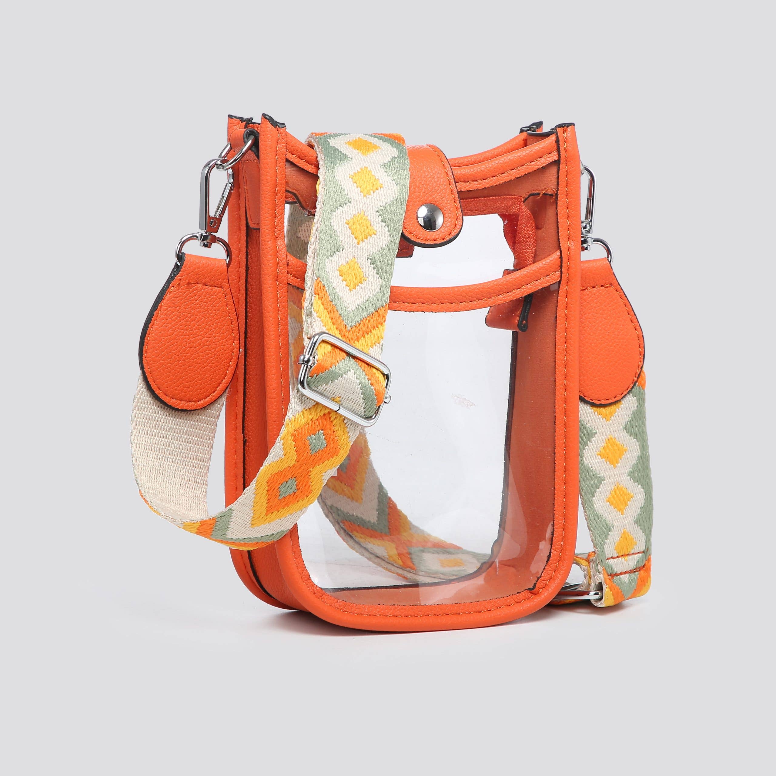 BEIGE BLACK FUCHSIA GREEN NAVY ORANGE JNY3204S2526 Transparent Plastic Mini Crossbody Bag for wholesale on Faire9