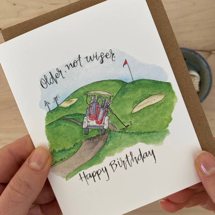 Stem and Soul - Wholesale Birthday Card - Older, Not Wiser Funny Birthday Card for Golfer3