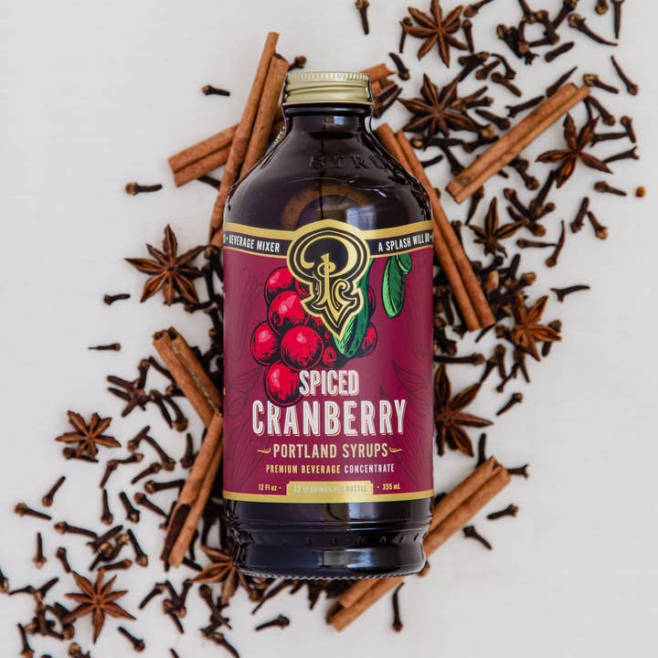 Portland Syrups - Wholesale Cocktail Mix/Syrup - Spiced Cranberry Syrup 12 oz - cocktail / mocktail drink mix8