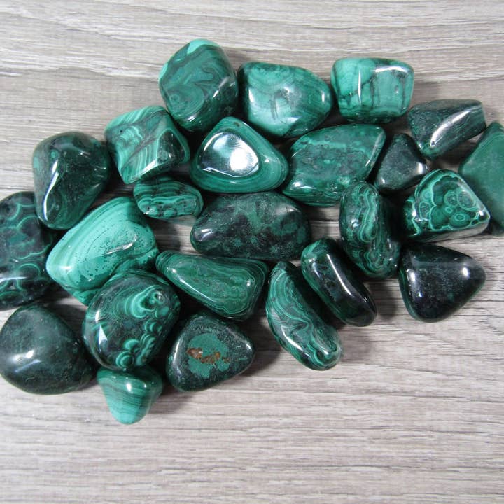 Keystone Crystals - Wholesale Spiritual Stone/Crystal - Malachite Tumbled Stones – 1 Pound Bulk Crystals1