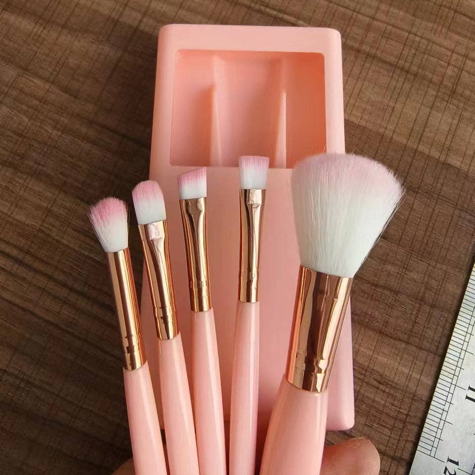 WEST AUSSIE SUPPLIES - Wholesale Make-up brush set - Smoosh - 5-Piece Makeup Brush Set with Mirror, Portable Travel Kit6