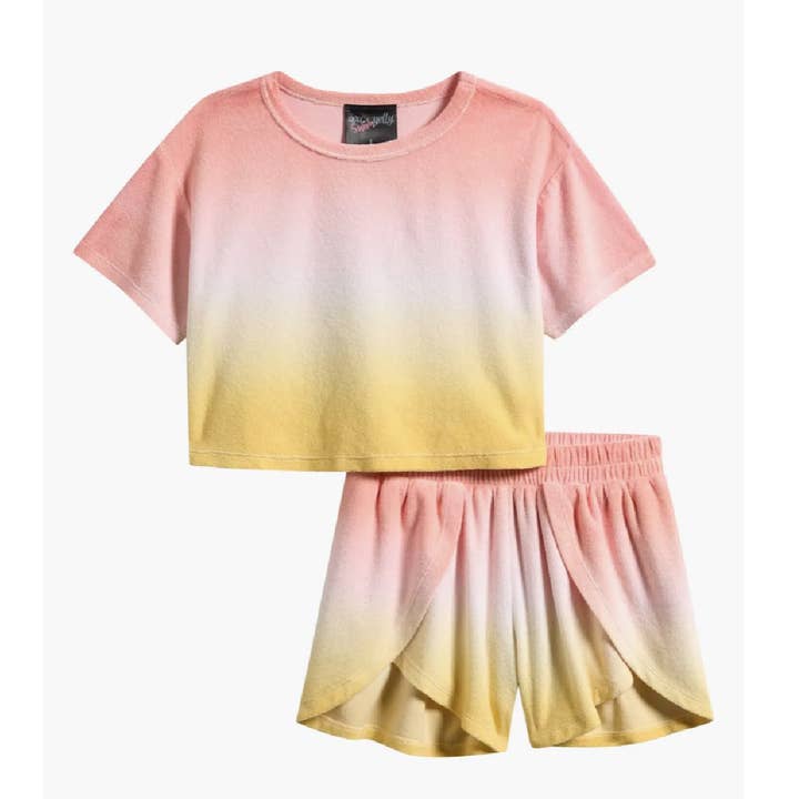 Conjunto de Top y Pantalón Corto con Degradado para Adolescentes para venta al por mayor de Ava & Yelly