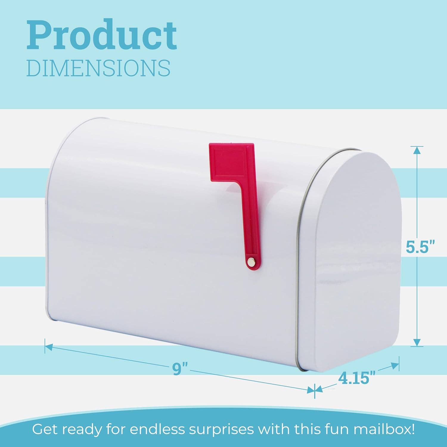 4E's Novelty - Wholesale Toy Set - Kids - 4E's Novelty 9" Tinplate Mailbox Toy for Kids – Durable Play Mailbox for Outdoor Adventures & Creative Fun1