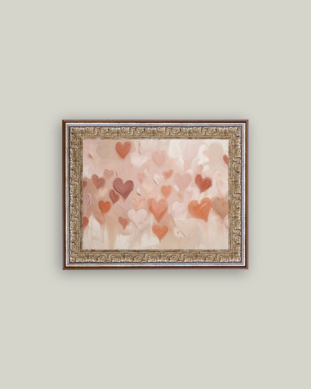 Petal Lane Home - Wholesale Art Print - Texture Hearts Framed Antique Art1