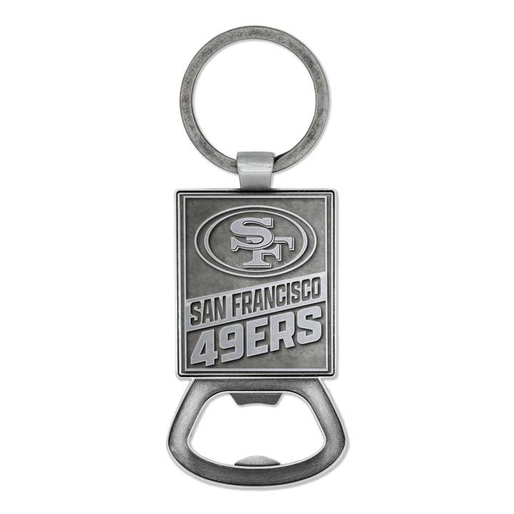 Rico Industries - Wholesale Keychain - Unisex - NFL San Francisco 49ers Pewter Bottle Opener Keychain