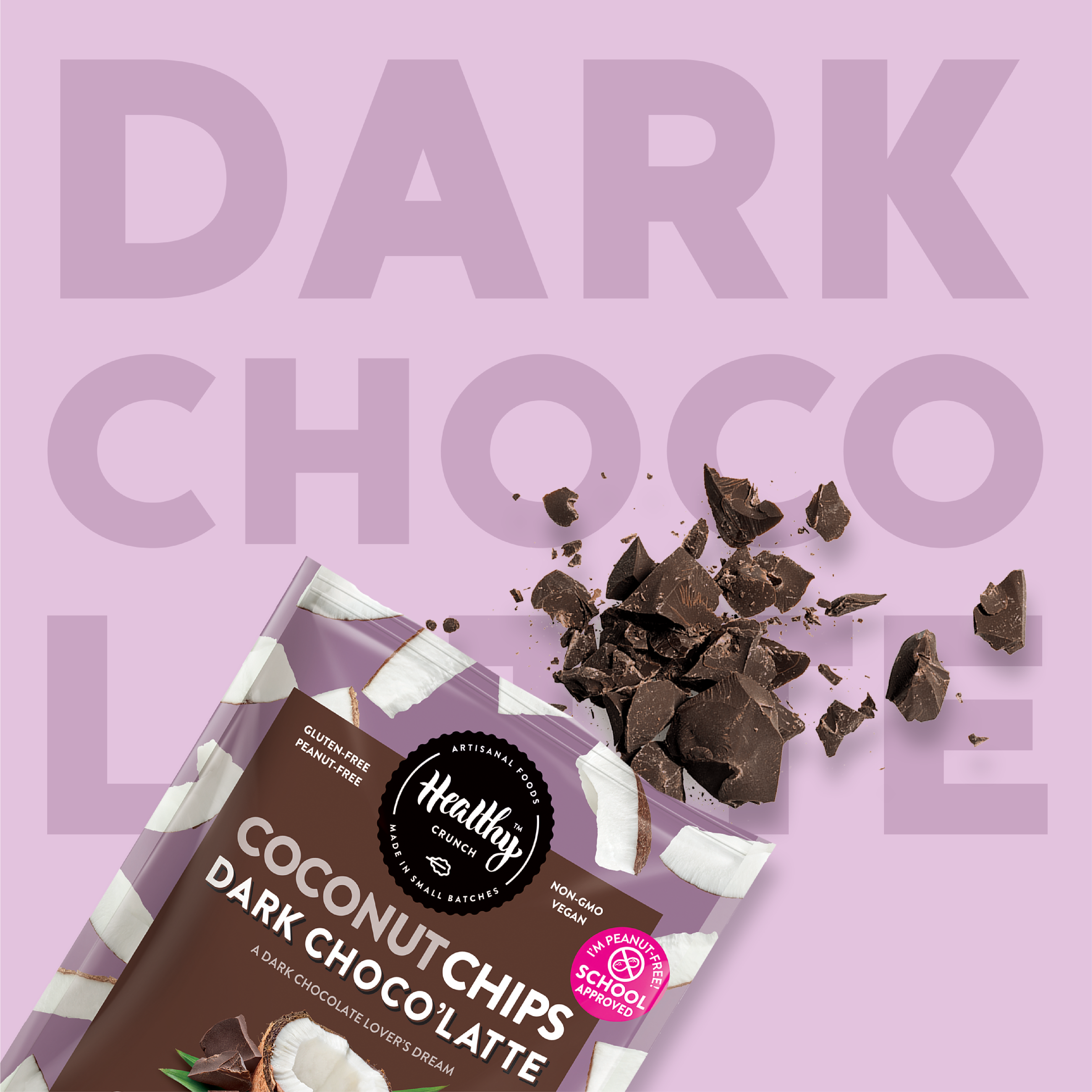 Healthy Crunch - Wholesale Chips - Dark Choco'Latte Coconut Chips3