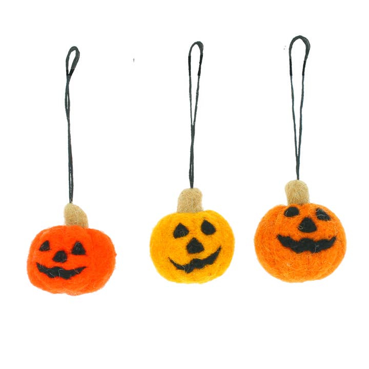 Halloween Jack-o-Lantern Pumpkin Hanging Decs (3 Designs) for wholesale by Fiona Walker England
