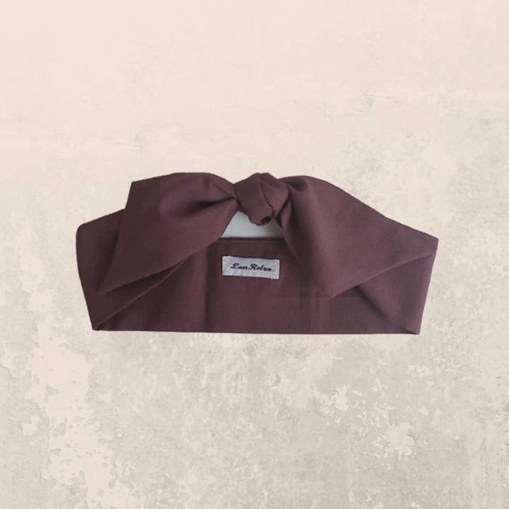 Dark Brown Cotton Hair/Neck Scarf for wholesale by LanRetro