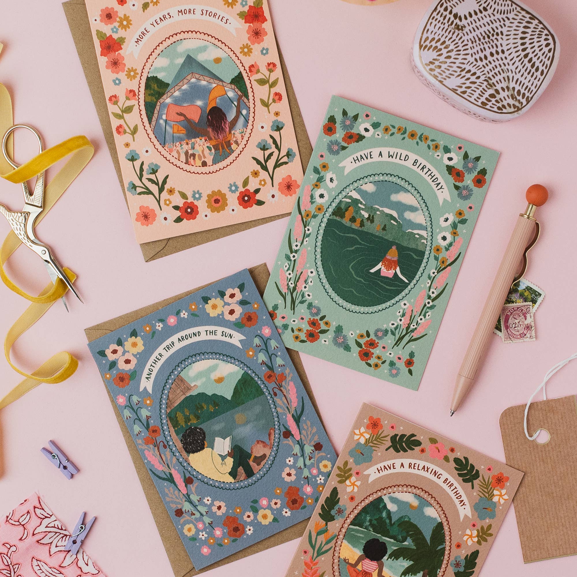 Jessie Maeve Studio - Wholesale Birthday Card - Wild Adventure Birthday Card - Another Trip Around The Sun5