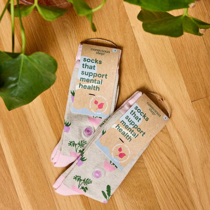 Conscious Step - Wholesale Socks – Unisex - Socks that Support Mental Health (Happy Houseplants)2