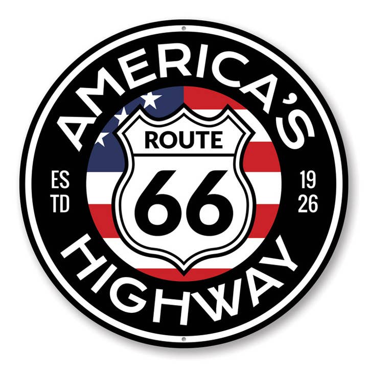 USA: s motorväg Est 1926 Route 66 tecken för wholesale av Lizton Sign Shop, Inc