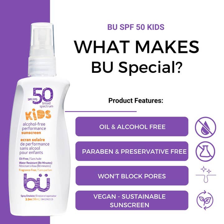 BU sunscreen – Engroshandel Solcreme – Børn SPF 50 Alkoholfri Spray Solcreme Fragrance Free