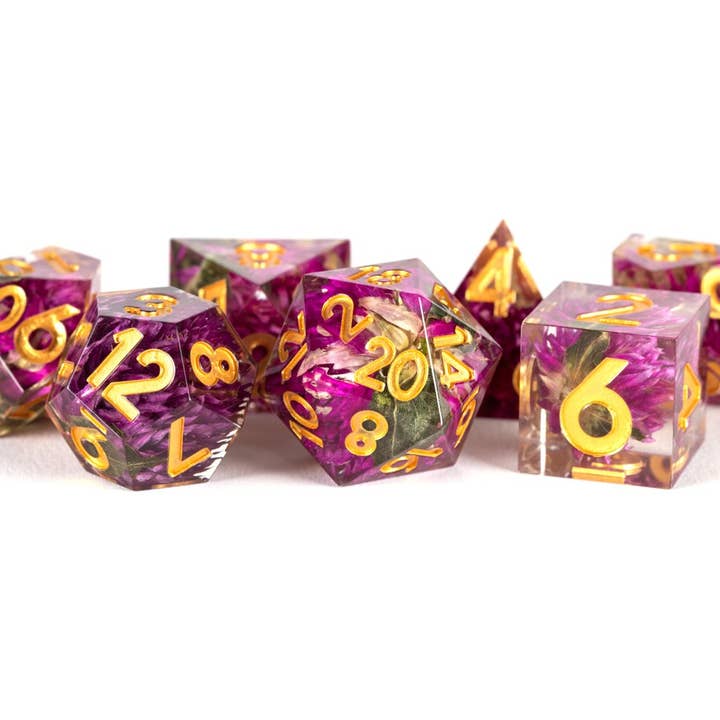 FanRoll by Metallic Dice Games - Vente Dé - Dés à inclusion Sharp Edge fabriqués à la main de première qualité (18 options)