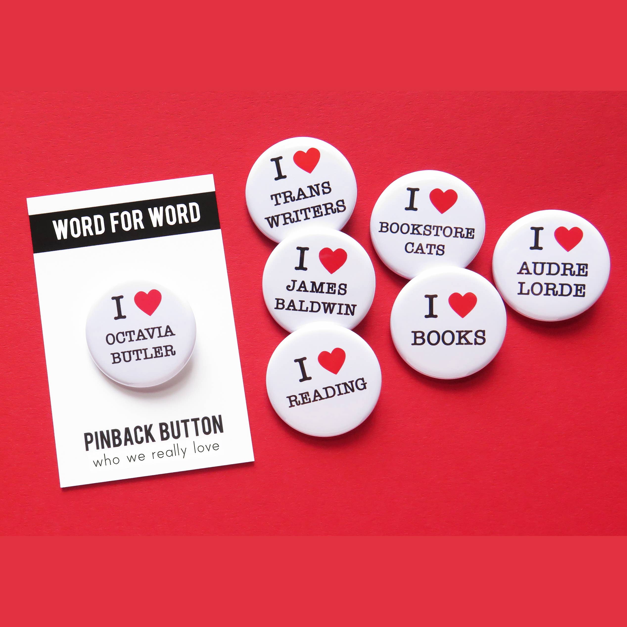 Word For Word Factory - Vente Épinglettes/boutons - J'AIME AUDRE LORDE Badge 3,18 cm Bouton Poétesse Féministe Noire4