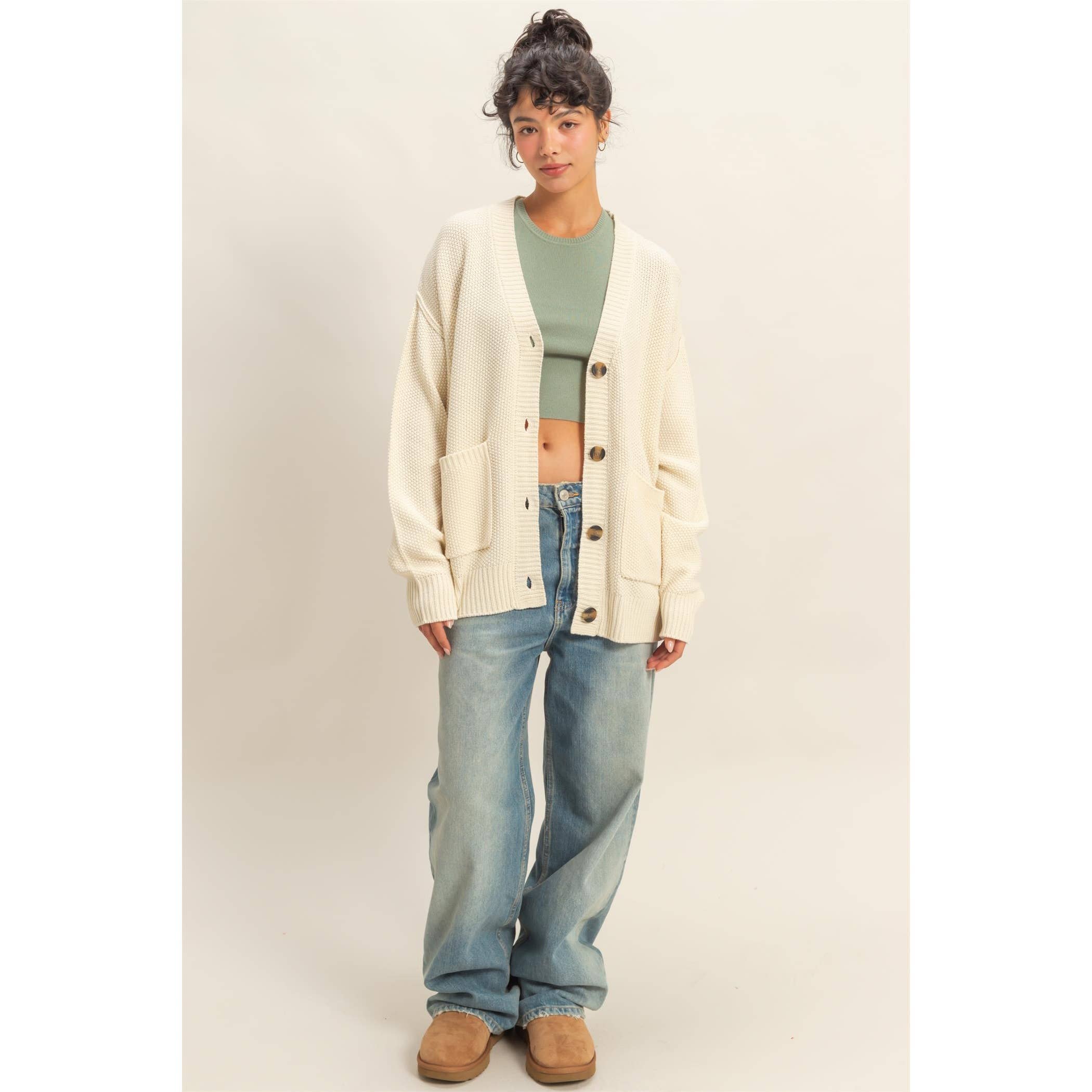 Double Zero - Vendita all'ingrosso Cardigan - Donna - Cardigan oversize con bottoni "Charm Them All"27