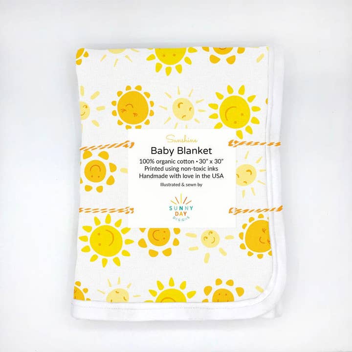 Cobertor de bebê de algodão orgânico Sunshine por atacado de Sunny Day Designs