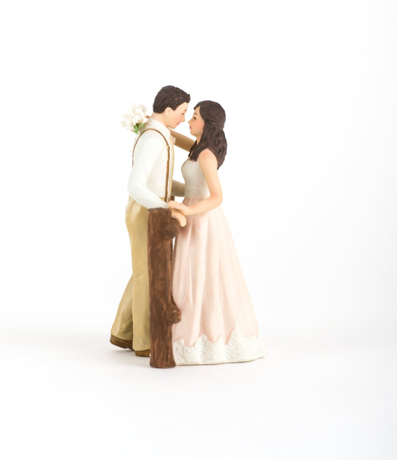 Weddingstar Inc. - Wholesale Cake/Cupcake Topper - Rustic Couple Porcelain Figurine Wedding Cake Topper1