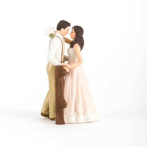 Weddingstar Inc. - Wholesale Cake/Cupcake Topper - Rustic Couple Porcelain Figurine Wedding Cake Topper1