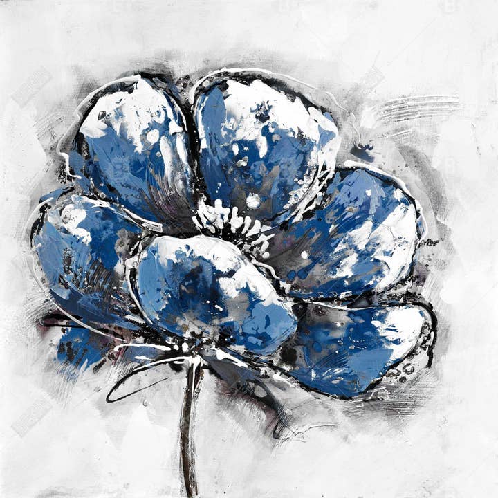 Blauw Kleine bloem | Binnenkussen 20" x 20" voor groothandel op Faire