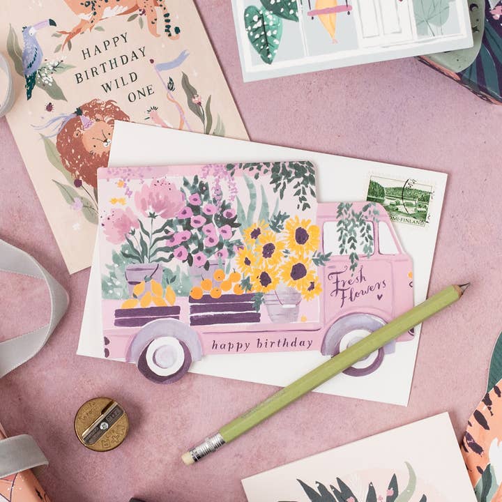 Sister Paper Co. - Wholesale Birthday Card - Flower Truck Birthday Card | Female Birthday Card | Floral7
