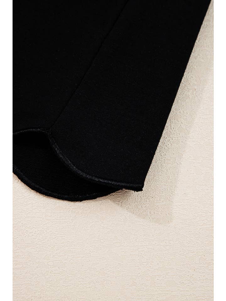 Noir Haut à col à blocs de couleur avec bordure festonnée Printemps 2026 en vente sur Faire4