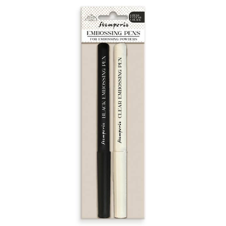 Ninnys Napkins - Wholesale Craft Supplies - Stamperia Create Happiness Set of 2 Embossing Pens - Clear/Black