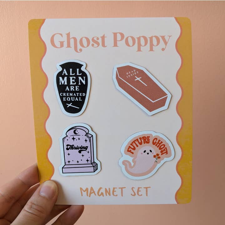 El paquete de imanes de angustia existencial para venta al por mayor de Ghost Poppy