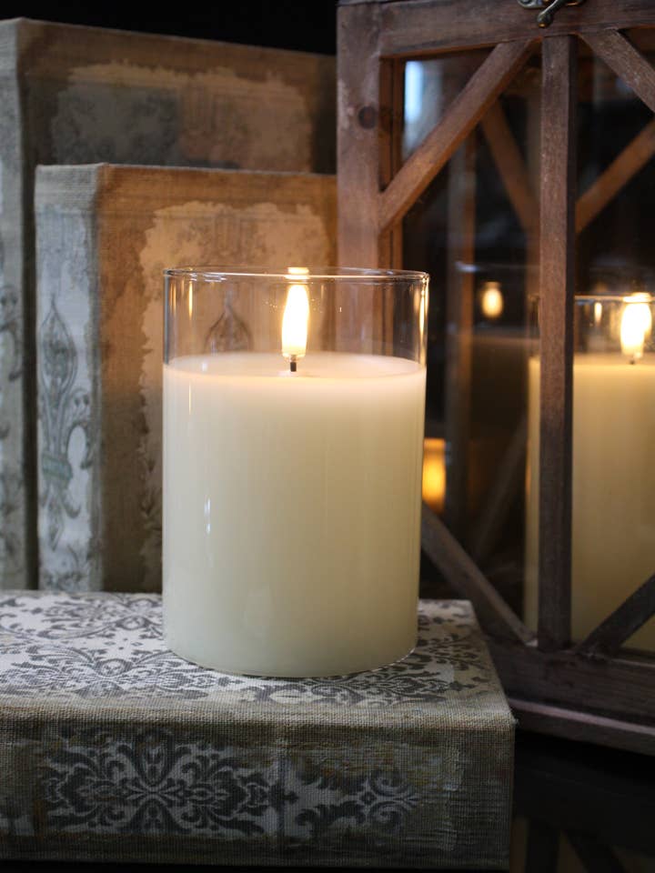 3x4 Ivory / Clr Radiance Glass Pillar for wholesale by The Light Garden Collection