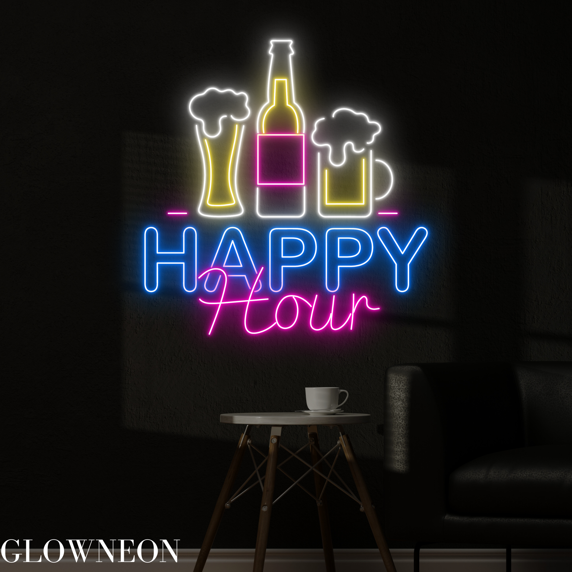 Glow Neon - Wholesale Neon Sign - Happy Hour Neon Sign, Happy Hour Beer Club Wall Led Light2